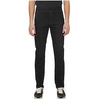 Jean extensible à taille mi-basse avec poche cargo pour hommes, Jeff, Lois Front_Flat