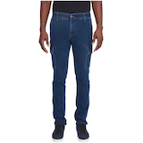 Pantalon cargo à jambe étroite en denim pour hommes, Jeff, Lois Front_Flat