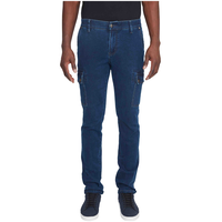 Pantalon cargo à jambe étroite en denim pour hommes, Jeff, Lois Front_Flat