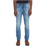 Jean extensible à coupe étroite et taille basse avec 5&nbsp;poches pour hommes, Jack, Black Bull Front_Flat
