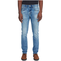 Jean extensible à coupe étroite et taille basse avec 5&nbsp;poches pour hommes, Jack, Black Bull Front_Flat