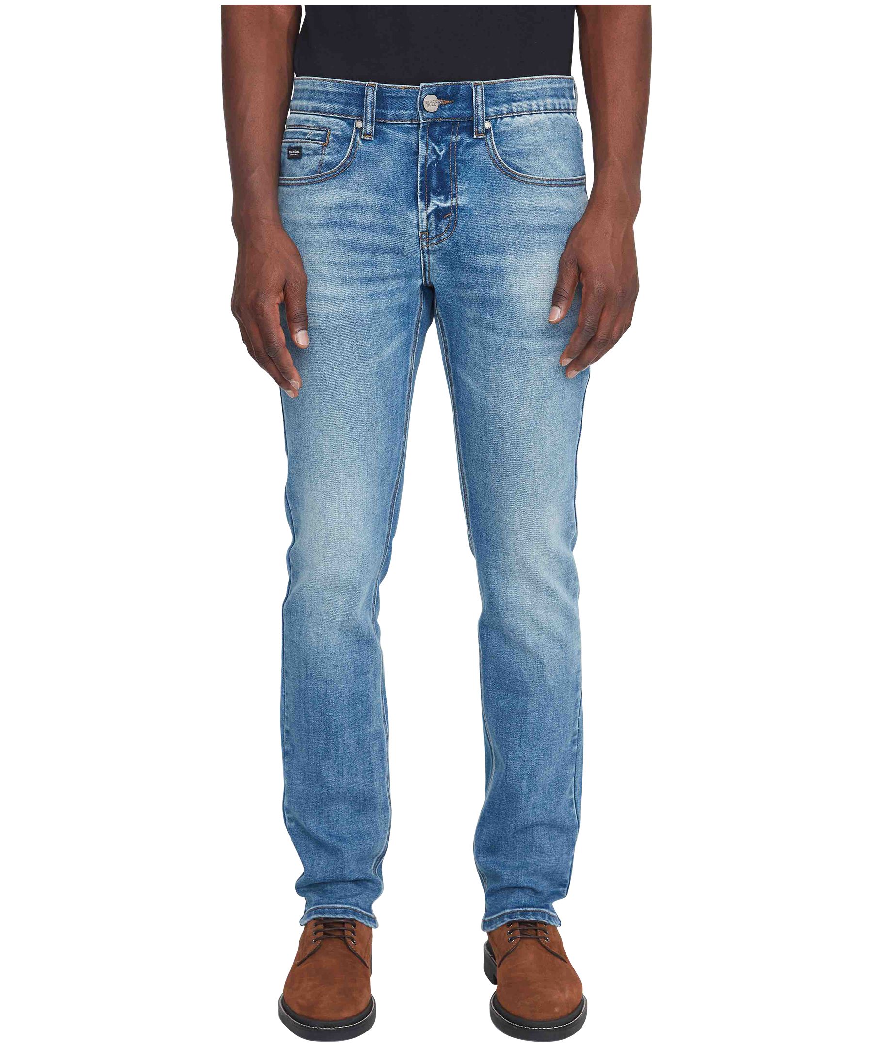 Black Bull Men's Jack 5 Pocket Low Rise Slim Fit Stretch Jeans - Light ...