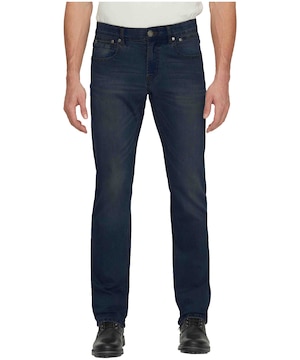 Jean extensible à coupe classique et taille basse avec 5 poches pour hommes, Mad, Black Bull