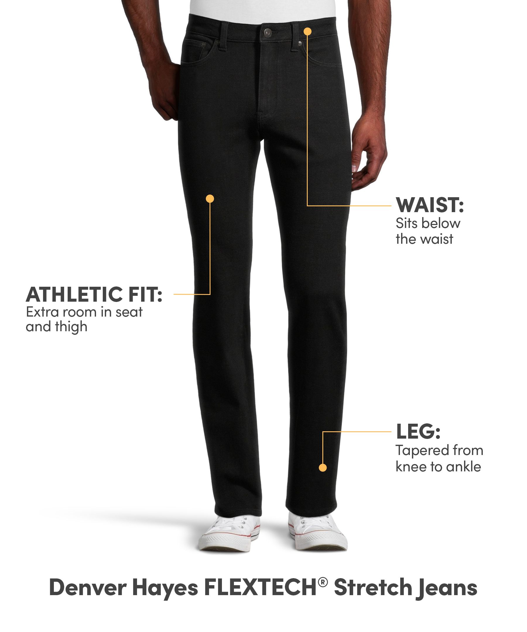 Denver Hayes Men's FLEXTECH Athletic Fit 4-Way Stretch Jeans