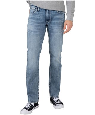 Silver Allan Slim Straight Fit Mid Rise Stretch Denim Jeans pour homme