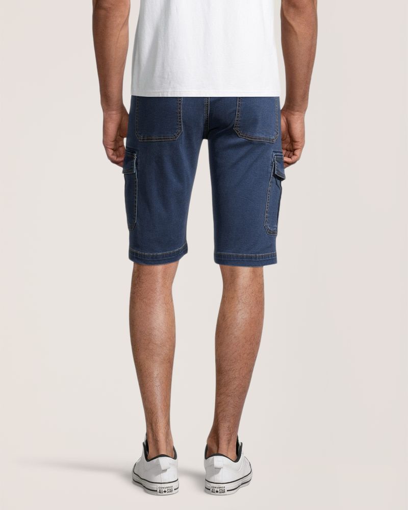 Lois Men's Enrique Bermuda Straight Fit Cargo Jean Denim Shorts