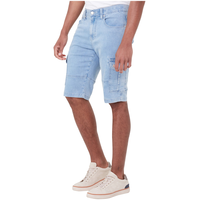 Lois Men's Enrique High Rise Stretch Denim Cargo Shorts - Light Wash Front_Angled_Left