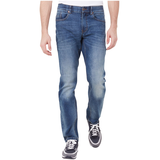 Jean extensible à coupe étroite régulière pour hommes, Blagk Black Bull Front_Flat