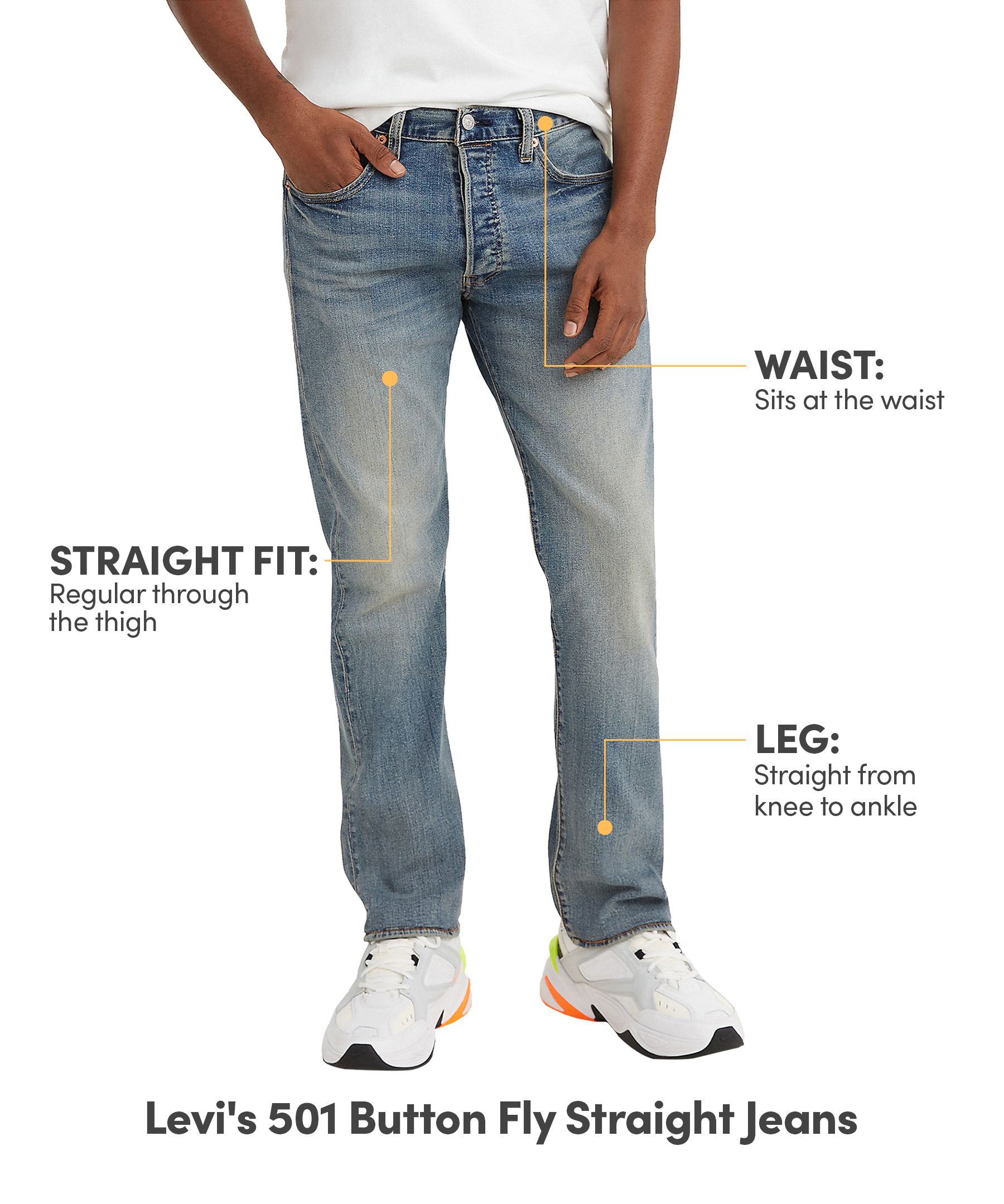 Levi's Men's 501 Button Fly Straight Leg Denim Jeans