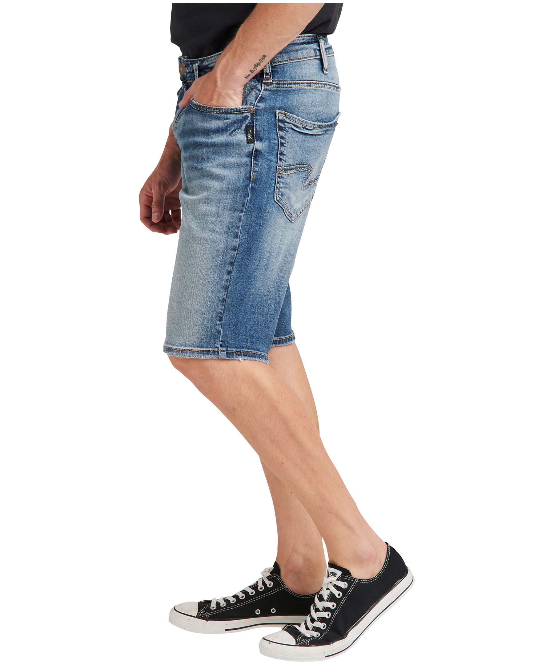 Short à coupe décontractée et taille mi-basse pour hommes, Zac, Silver Jeans