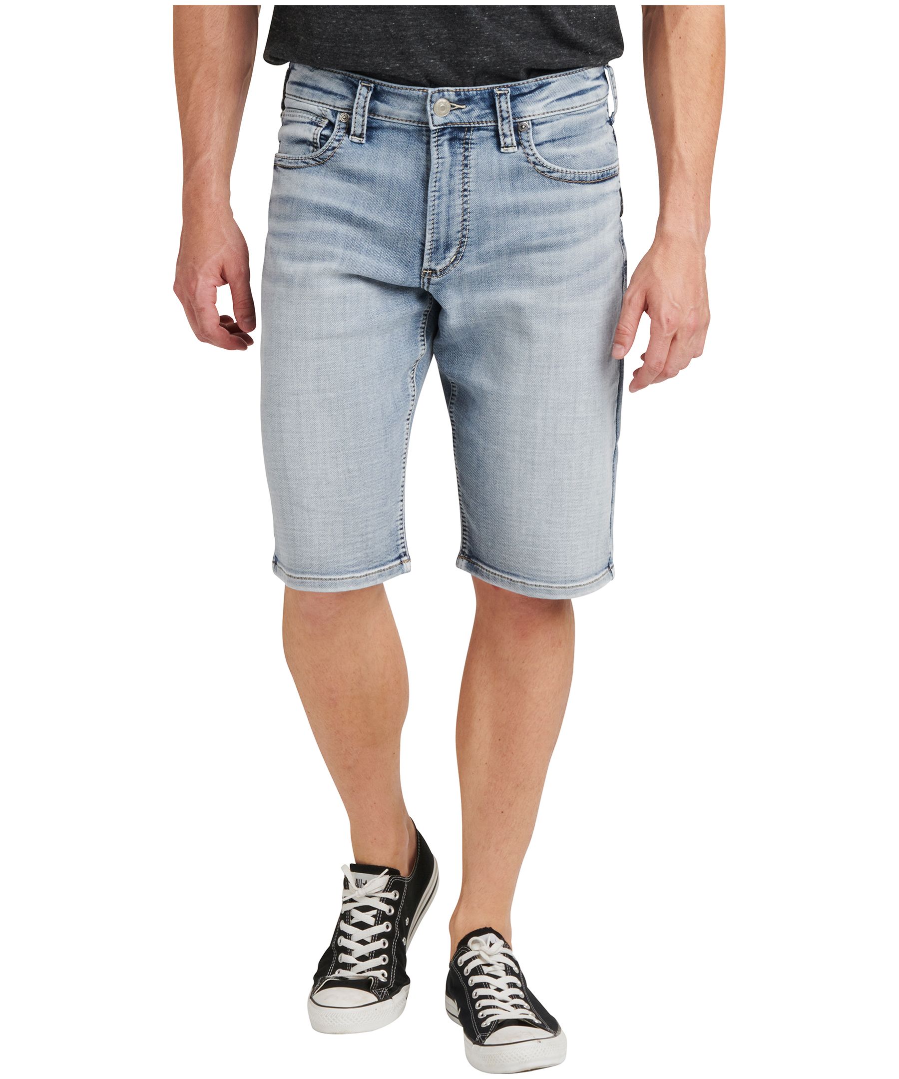 Silver Men's Gordie High Rise Loose Fit Shorts - Light Wash