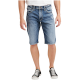 Silver Men's Gordie High Rise Loose Fit Shorts - Medium Wash Front_Flat