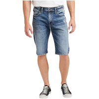 Silver Men's Gordie High Rise Loose Fit Shorts - Medium Wash Front_Flat