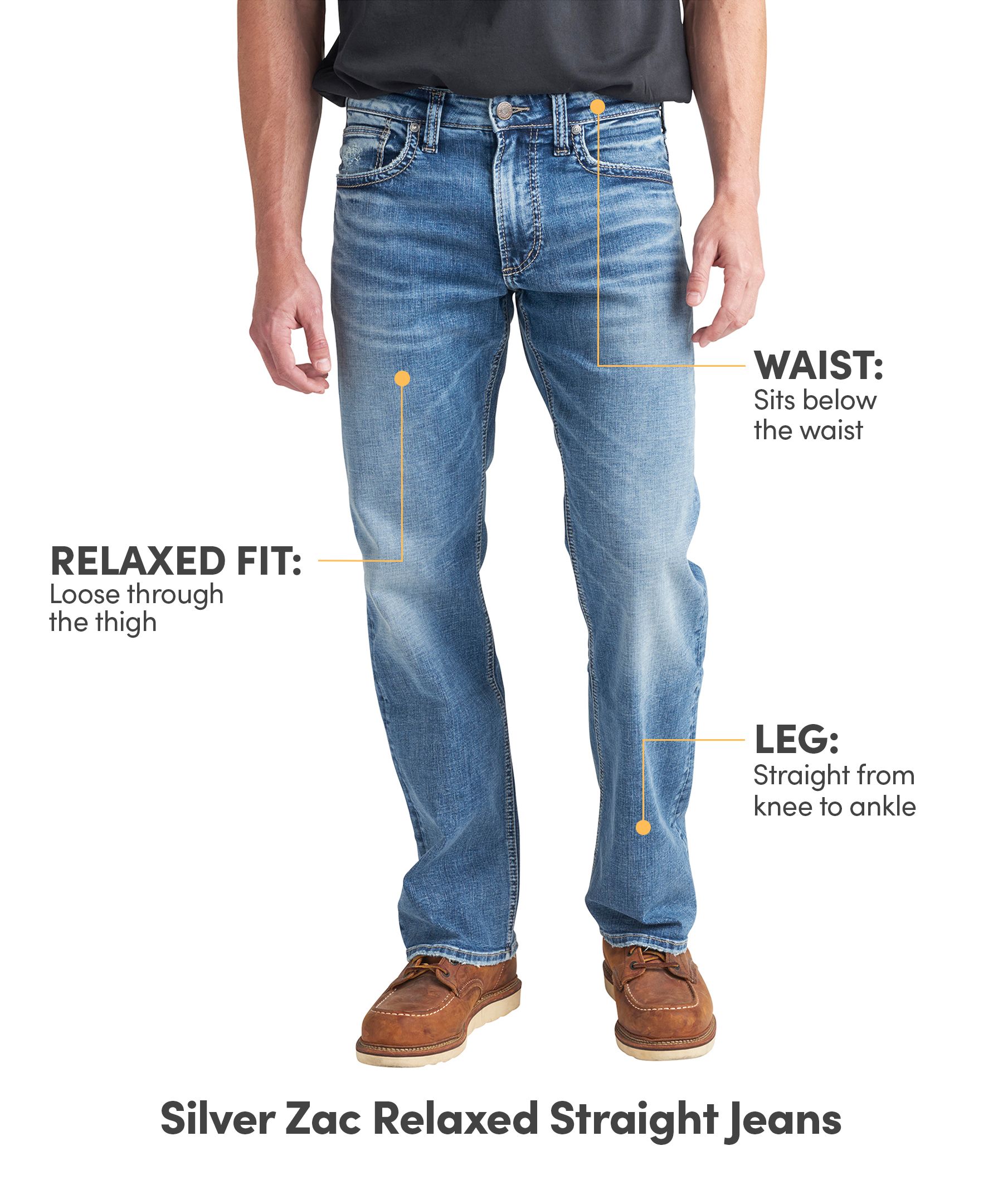 Silver Men's Zac Mid Rise Relaxed Fit Straight Jeans