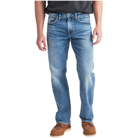 Silver Men's Zac Mid Rise Relaxed Fit Straight Jeans Front_Flat
