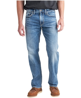 Silver Zac Jeans droits à l'ajustement de la hauteur moyenne pour homme