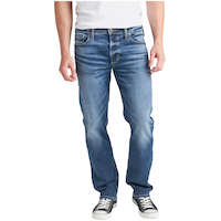 Silver Men's Allan Straight Leg Classic Fit Jeans Front_Flat