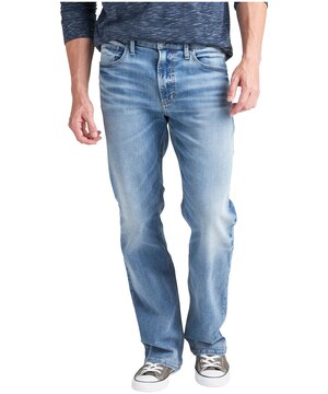 Jean Zac de coupe décontractée à jambe droite pour hommes, Silver