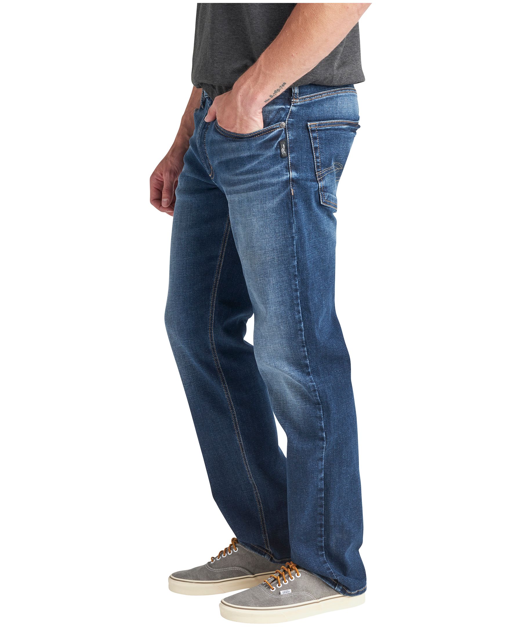 Jeans de coupe athlétique à jambe fuselée Eddie Silver