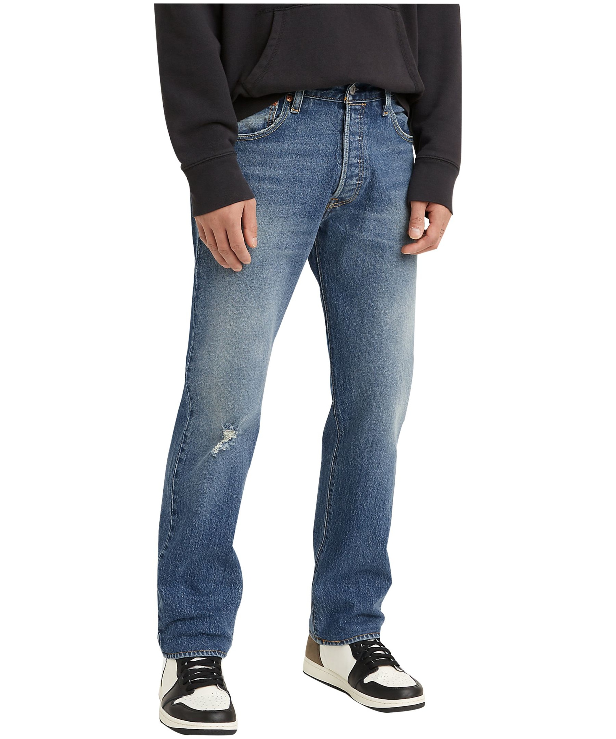 Levi's Men's 501 Mid Rise Straight Fit Button Fly Jeans - Medium Wash ...