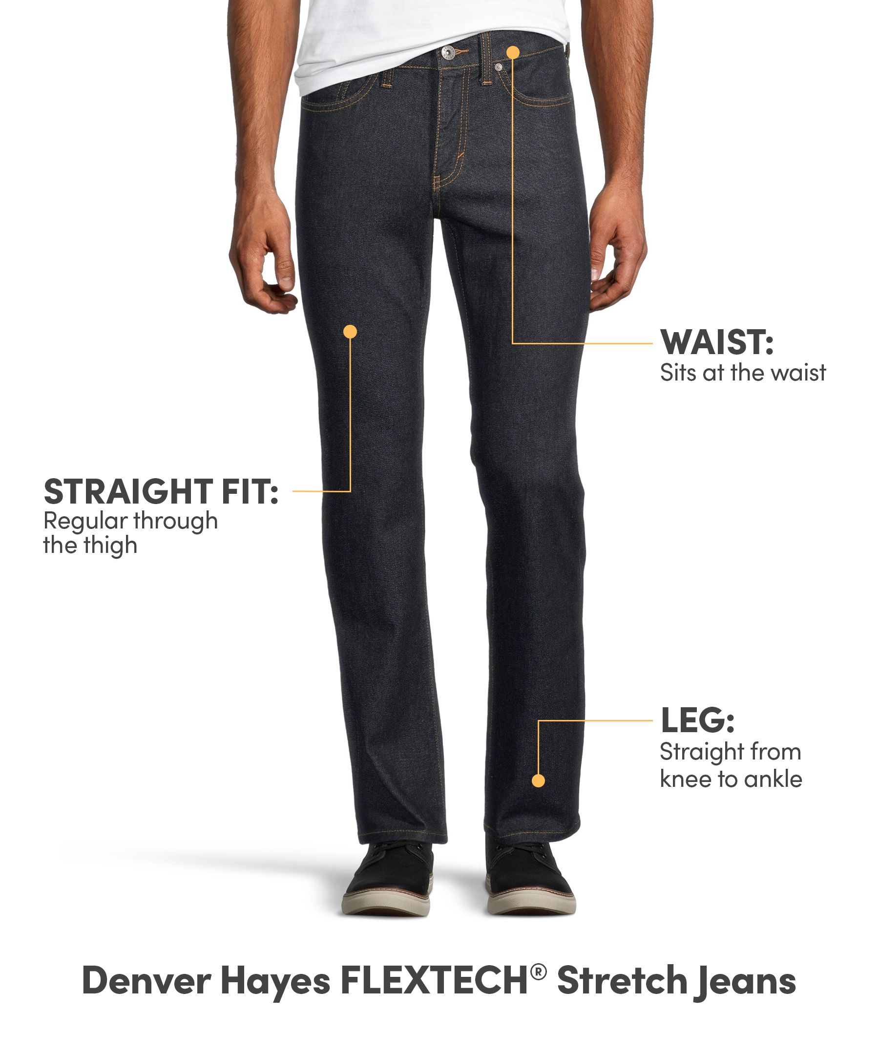 Denver Hayes Men's FLEXTECH Stretch Straight Fit Jeans