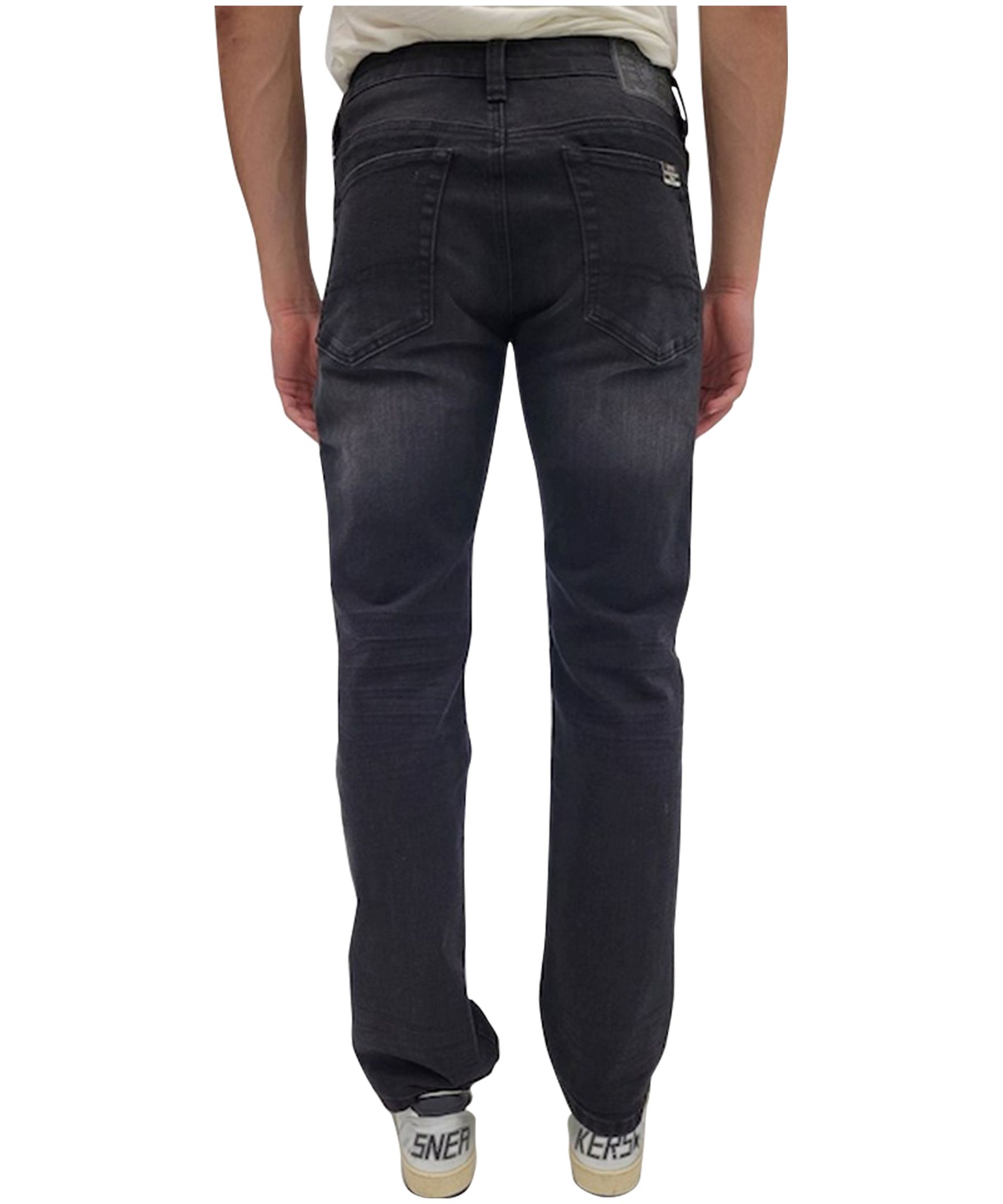 Mens black straight leg best sale stretch jeans