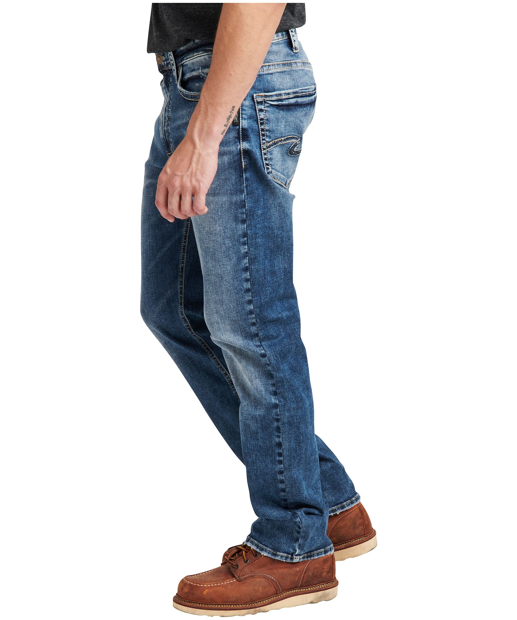 Silver Men's Grayson Easy Fit Straight Leg Stretch Denim Jeans