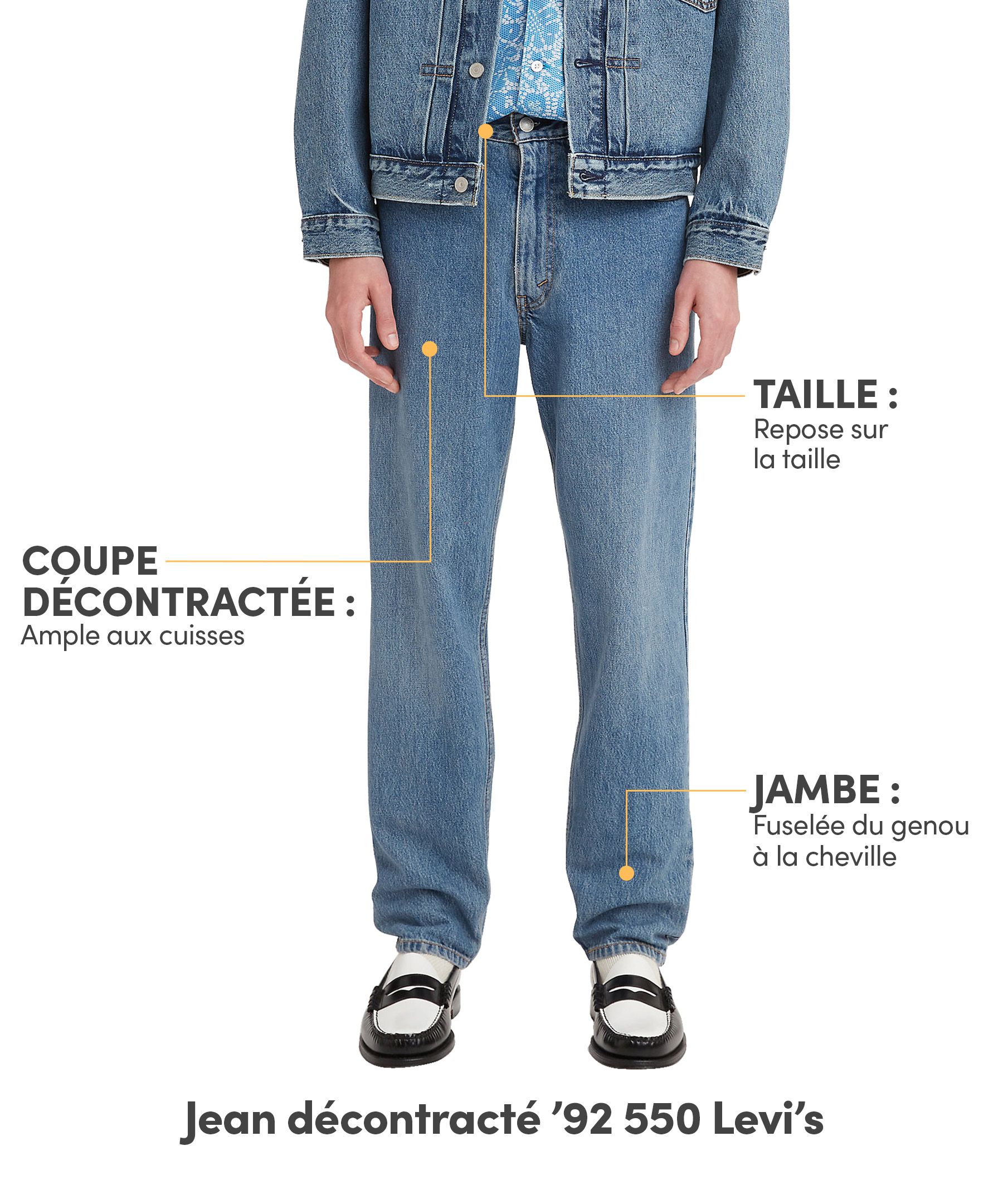 Jean coupe décontractée pour hommes, 550 '92, Levi's