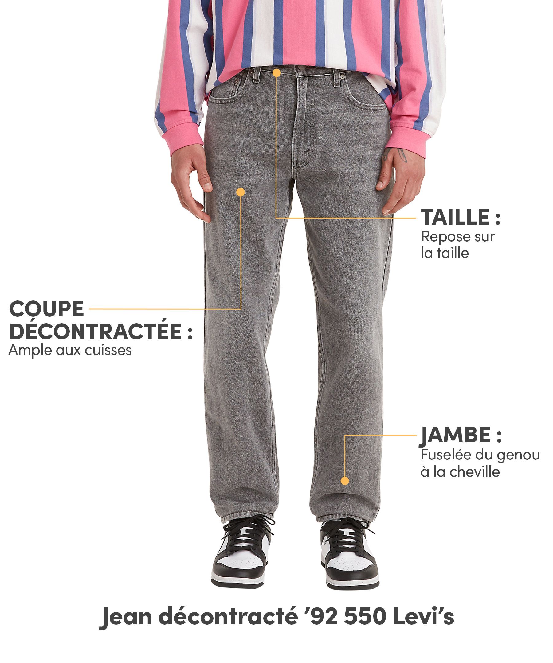 Jean Levi's 550 Femme - Taille 16 - Coupe Décontractée Jambe Conique - Entrejambe 29,5 Pouces - Occasion