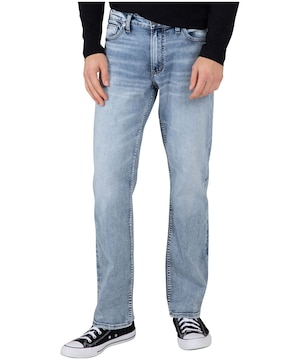 Jean à jambe droite et à coupe confortable pour hommes, Grayson, Silver