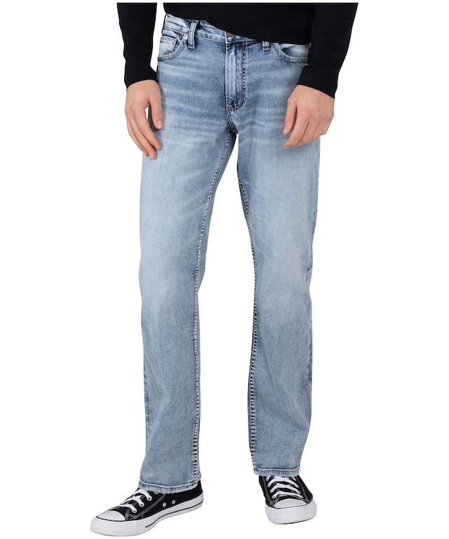 Silver Men's Grayson Mid Rise Easy Fit Straight Leg Jeans | Marks