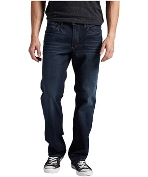 Jean étroit en denim extensible à coupe droite pour hommes, Allan, Silver
