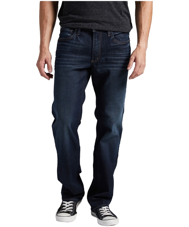 Jean étroit en denim extensible à coupe droite pour hommes, Allan, Silver