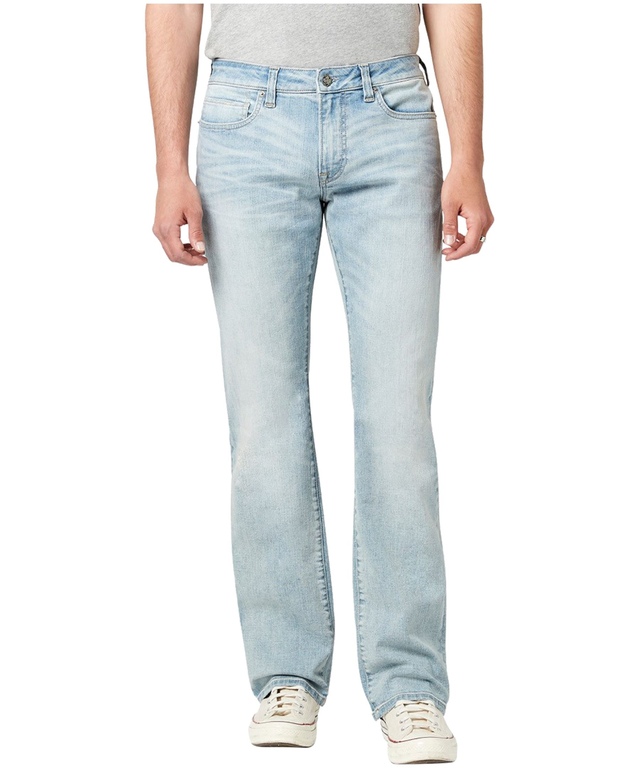Jean étroit à jambe semi-évasée délavé clair pour hommes, King