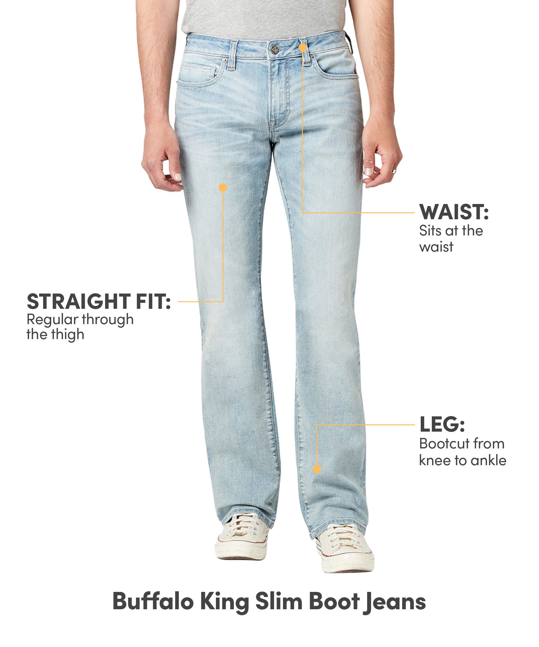 Buffalo Men's King Slim Fit Boot Cut Jeans