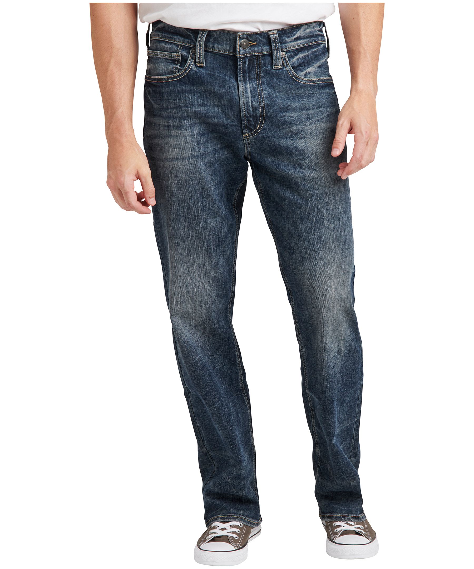 Jean à coupe ample et à jambe droite pour hommes, Gordie, Silver