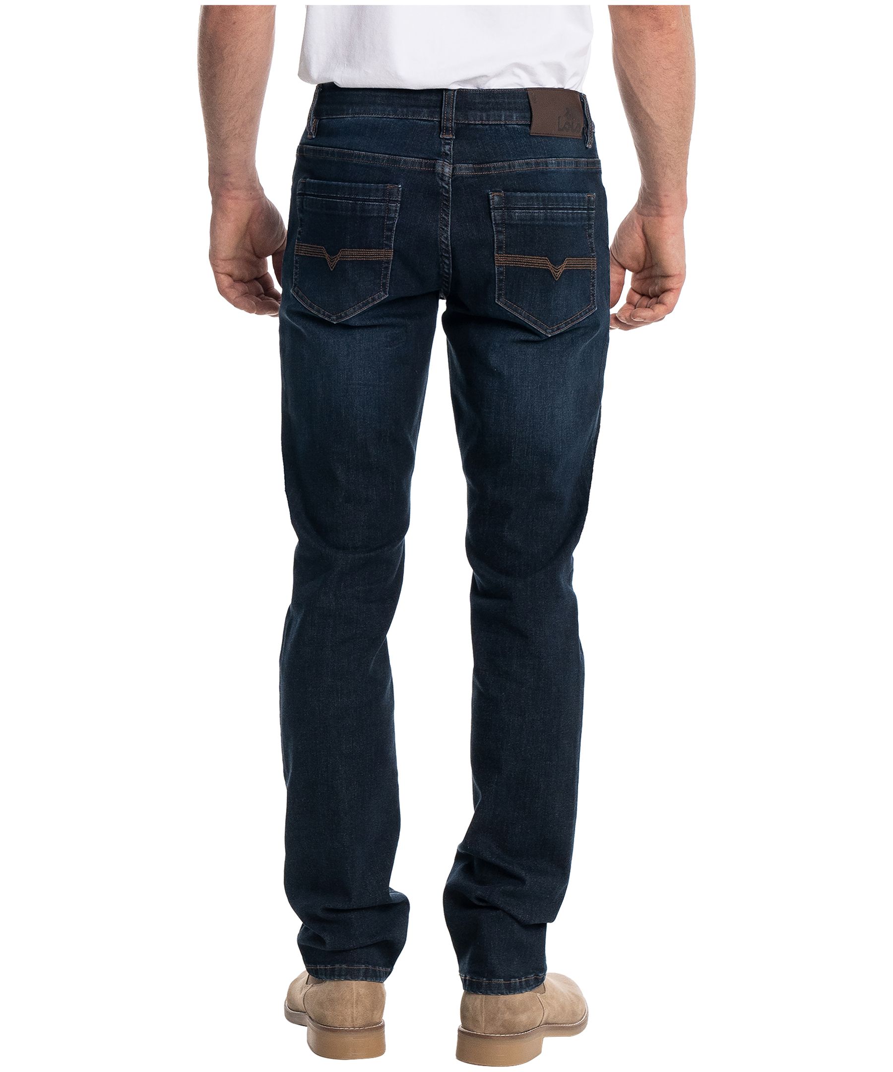 Lois Men's Peter Handblast Mid Rise Slim Fit Stretch Denim Jeans