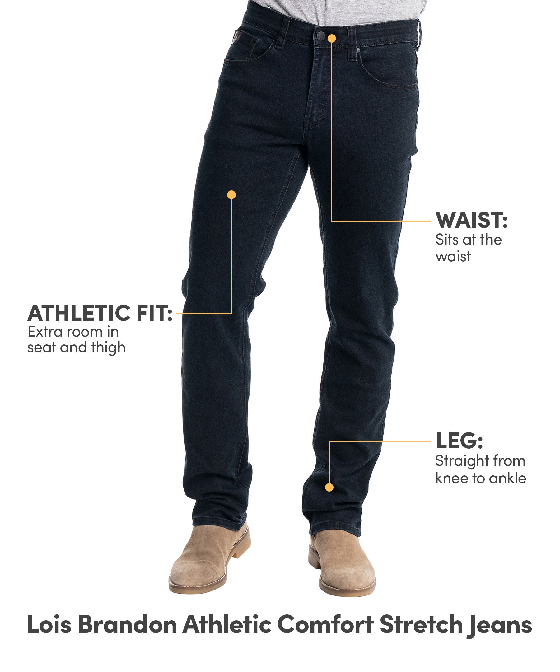 Lois Men's Brandon Athletic Fit Comfort Stretch Jeans