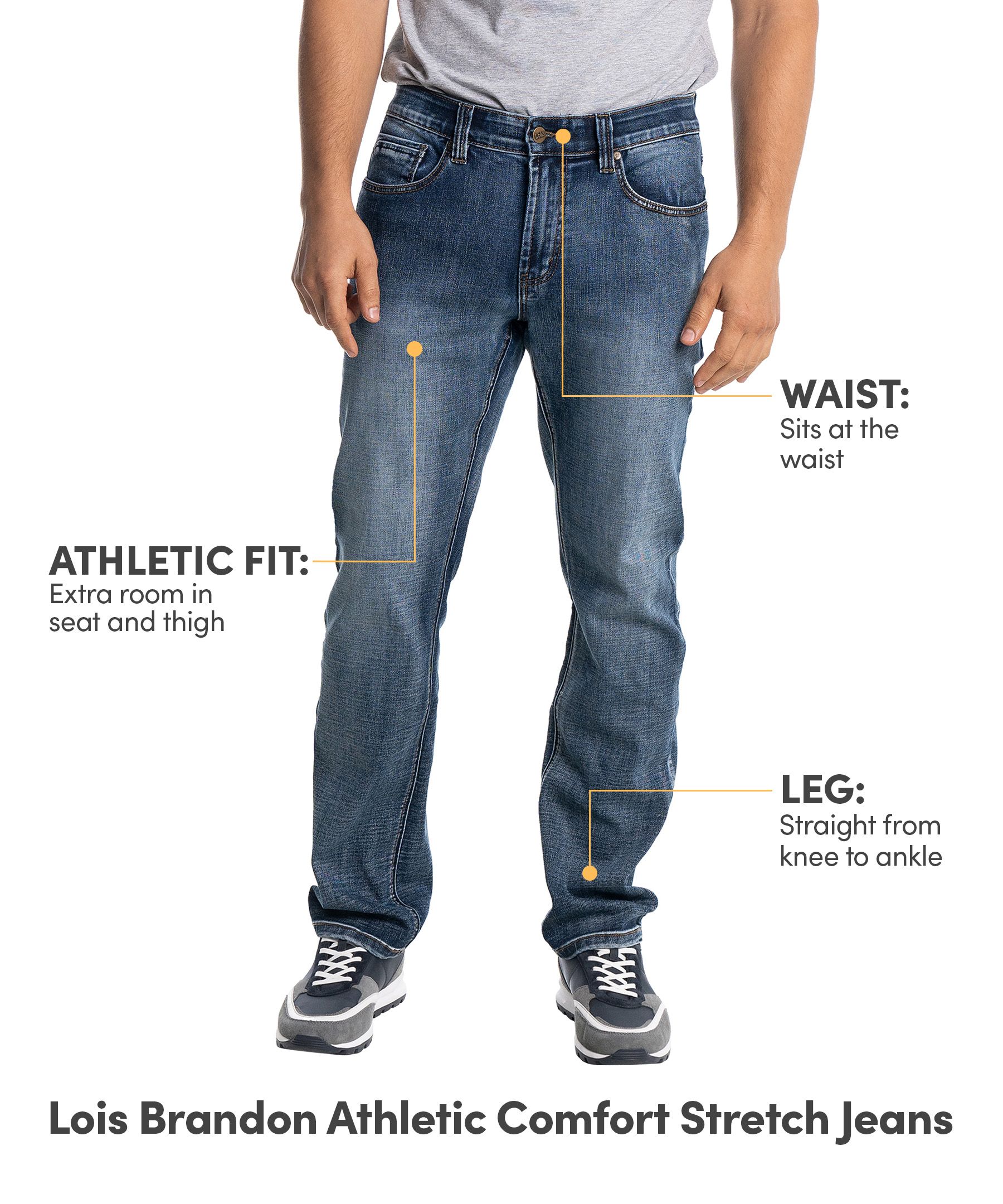 Lois Men's Brandon Athletic Fit Stretch Denim Jeans