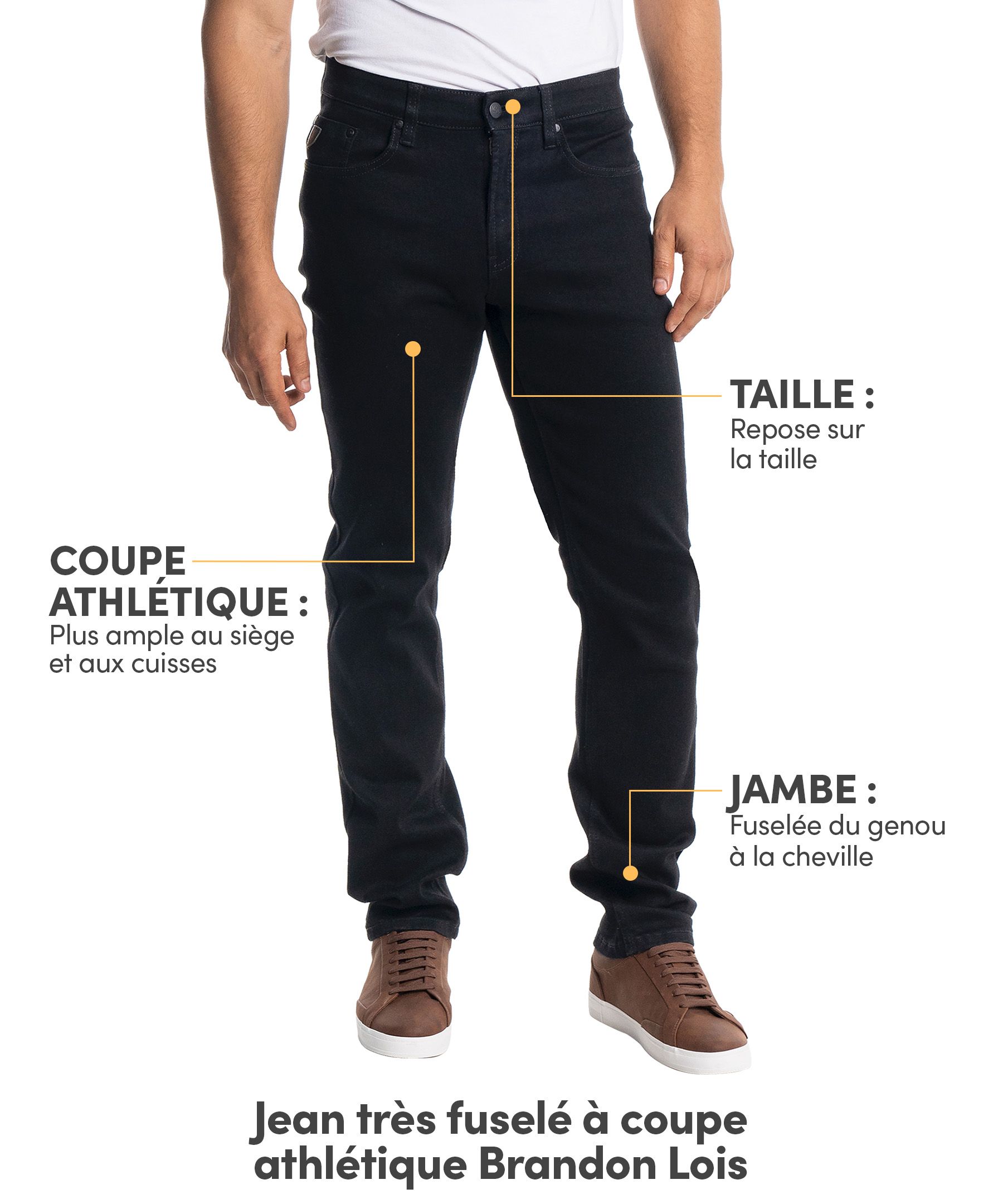Jean coupe sportive très extensible pour hommes, Lois, Brandon