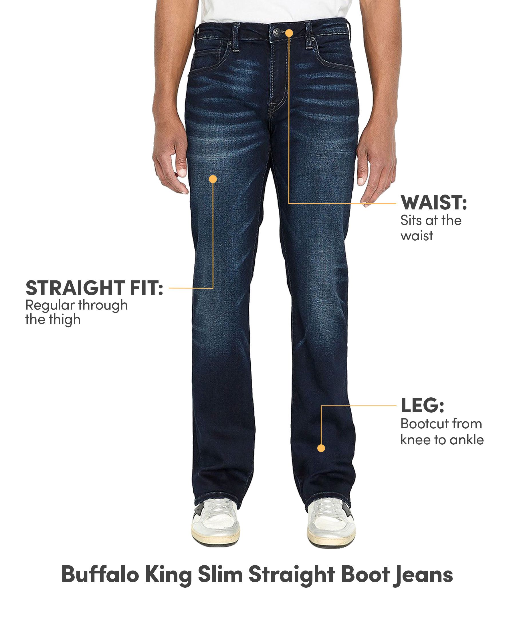 Buffalo Men's King Slim Straight Leg Boot Cut Stretch Jeans