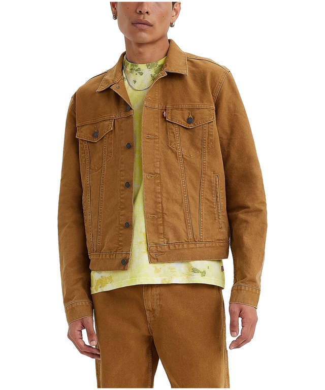 Levi's Men's Cotton Denim Trucker Jacket - Brown/Dark Ginger