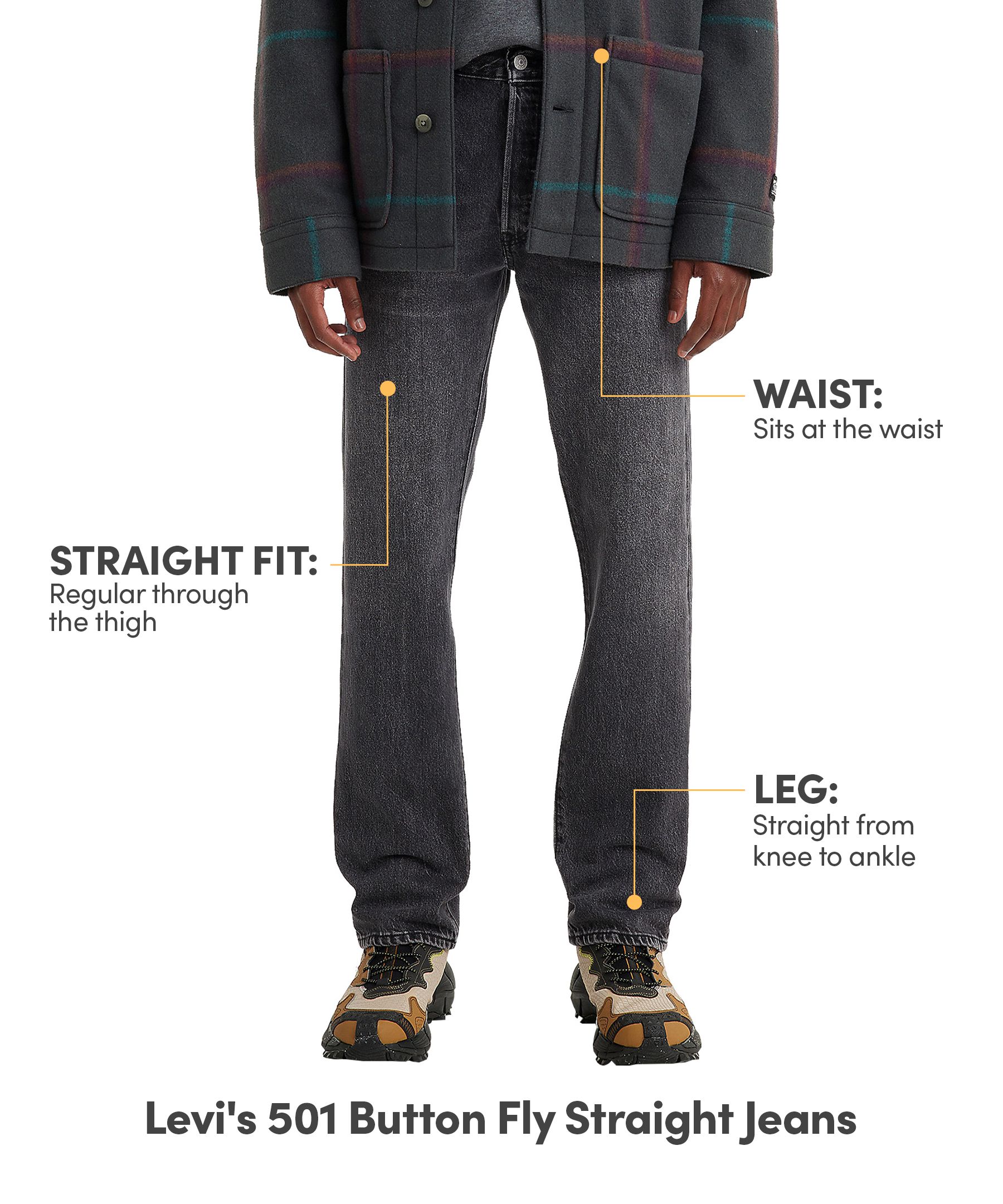 Levi's Men's 501 Mid Rise Straight Leg Button Fly Allnighter Jeans