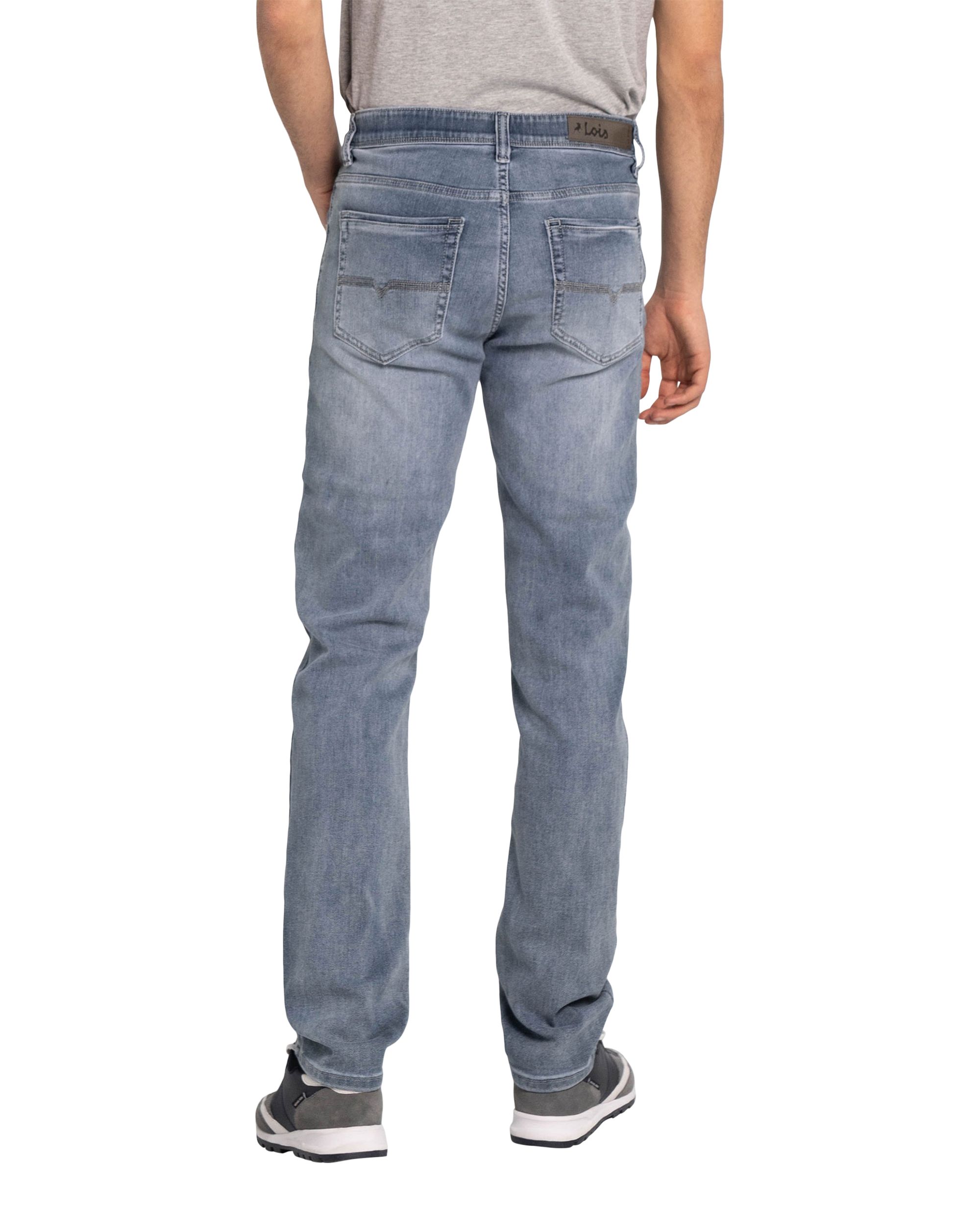 Jean en tricot de denim extensible à coupe étroite pour hommes, Peter - Délavé moyen