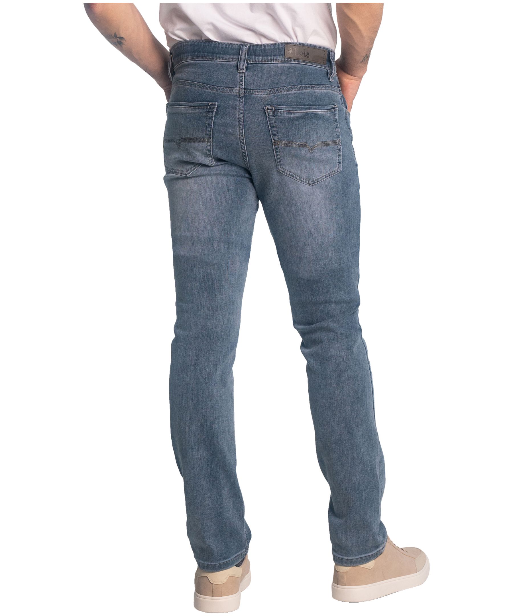 Lois Men's Peter Slim Fit Stretch Knit Denim Jeans - Medium Wash