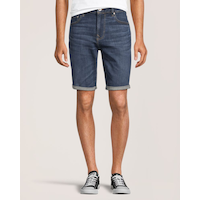 Denver Hayes Men's Mid Rise Stretch Denim Shorts Front_Flat