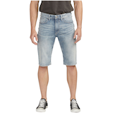 Short en denim à taille mi-basse pour hommes, Zac - Délavé clair Front_Flat