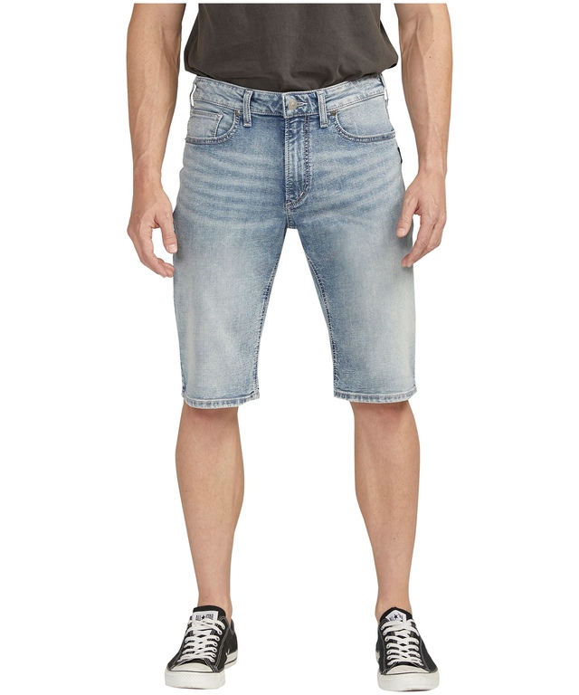Short en denim à taille mi-basse pour hommes, Zac - Délavé clair