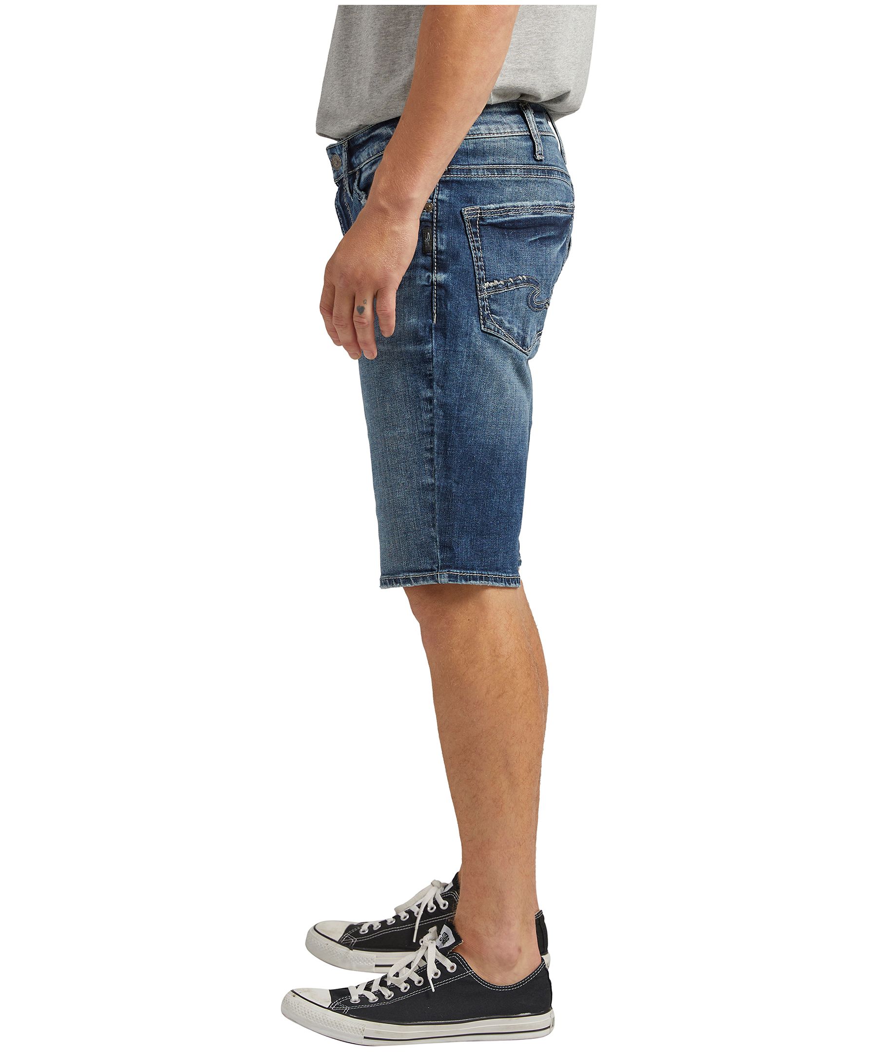 Short coupe décontractée à taille mi-basse pour hommes, Silver, Zac