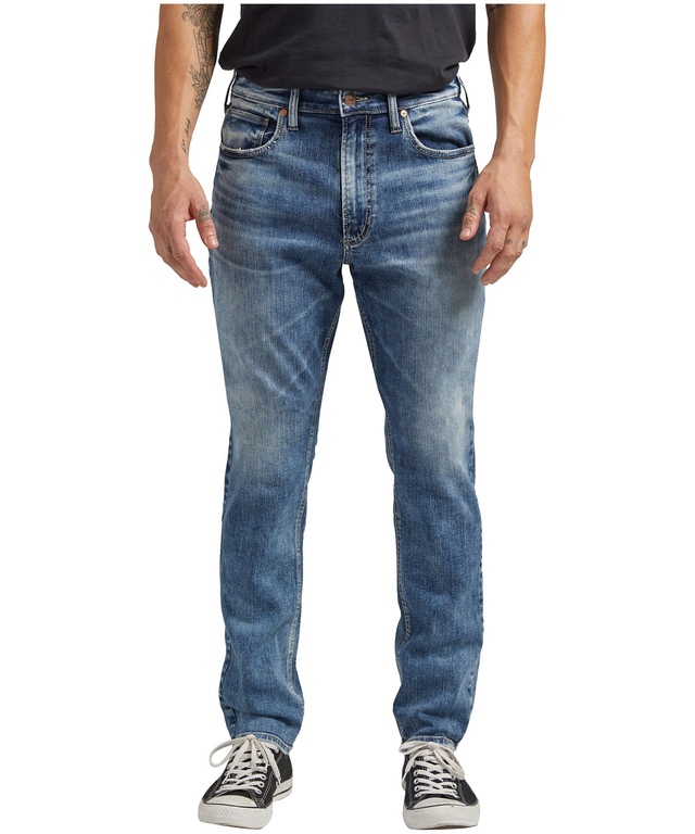 Jean moulant de coupe sportive pour hommes, Silver, Risto